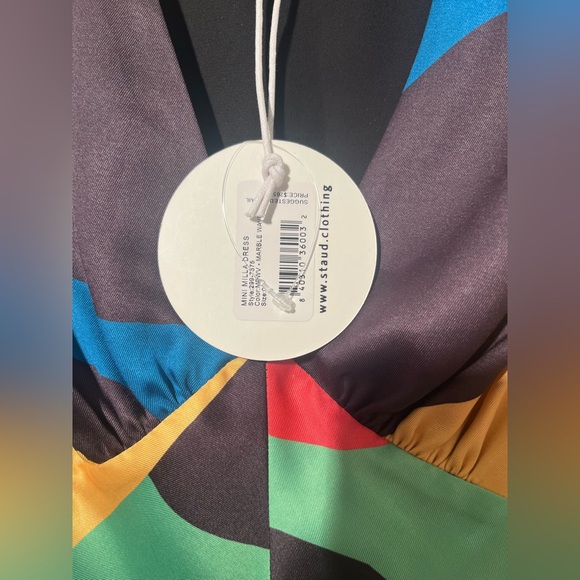 $265 MRSP | STAUD - Mini Milla Dress | Marble Wave | NWT | 00 - Picture 9 of 16